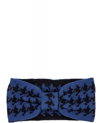 Houndstooth Pattern Knitted Head Band HN320071 BLUE